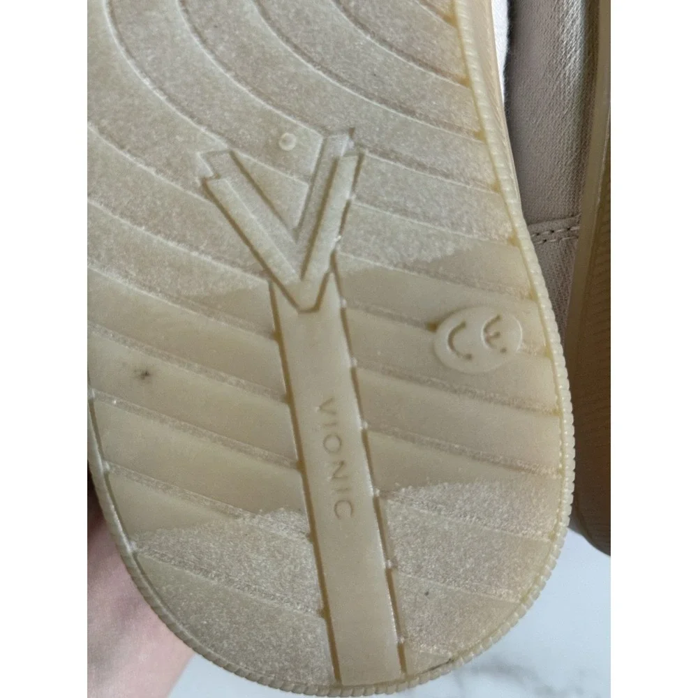 VIONIC Beach Cyan Slip On Sneaker Womens 8 Beige Lace Up Comfort Shoe NWOT - Picture 6 of 10